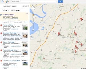 Local map and search results pages